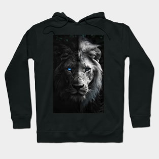 Lion noir et blanc Hoodie